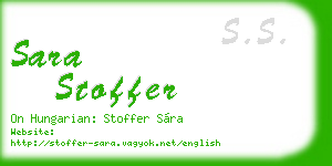 sara stoffer business card